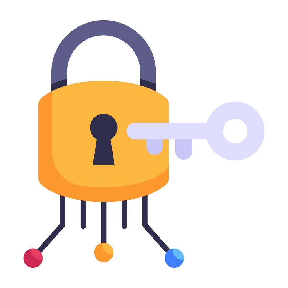 A padlock encryption flat icon download vector