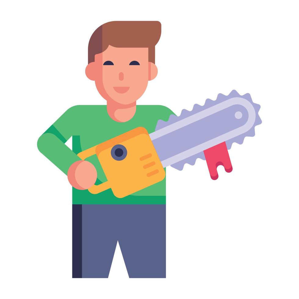 A halloween killer in flat icon vector