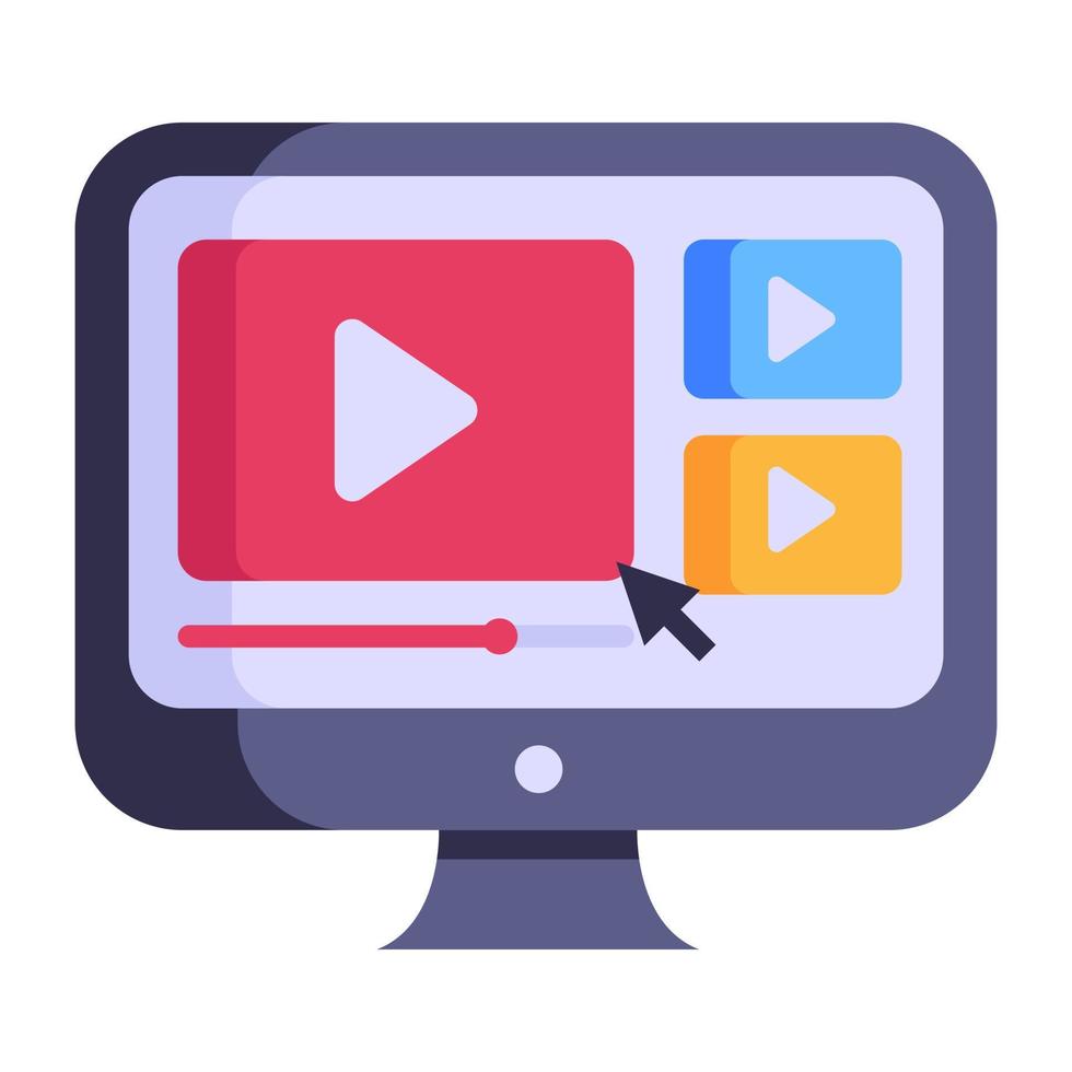 Internet streaming, flat icon of online video 6403535 Vector Art at
