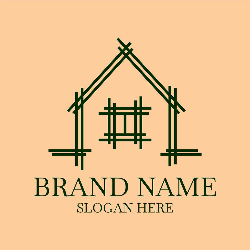 plantilla de logotipo de vector de casa monolina simple para construcción de arquitectura casa y empresa comercial