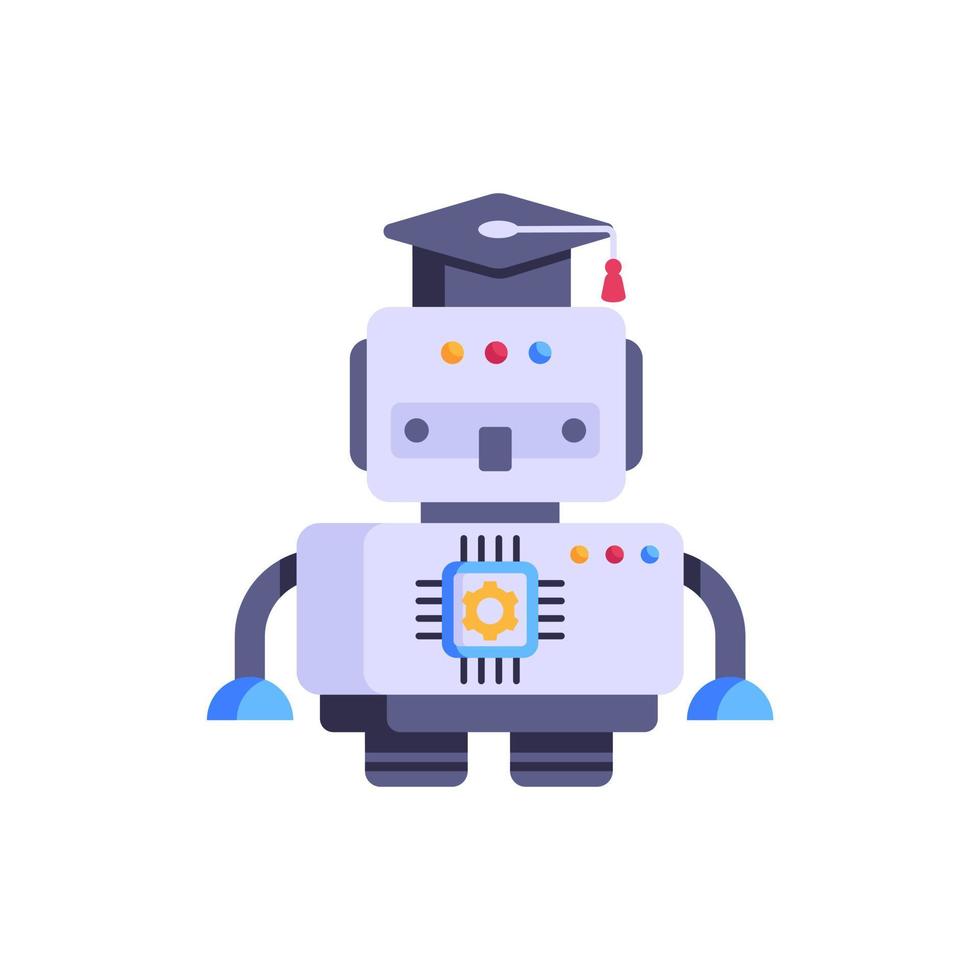 A well-designed flat icon of robot vector