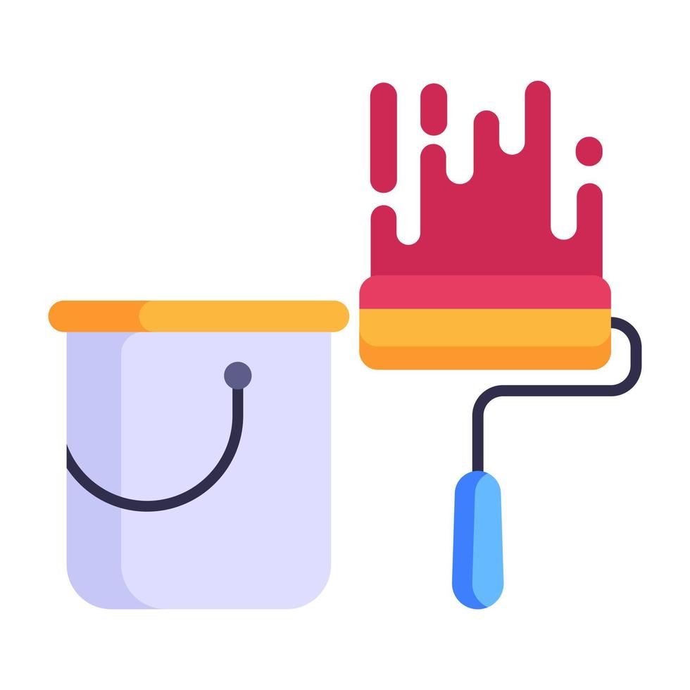 Premium flat icon of paint roller is ready for use vector