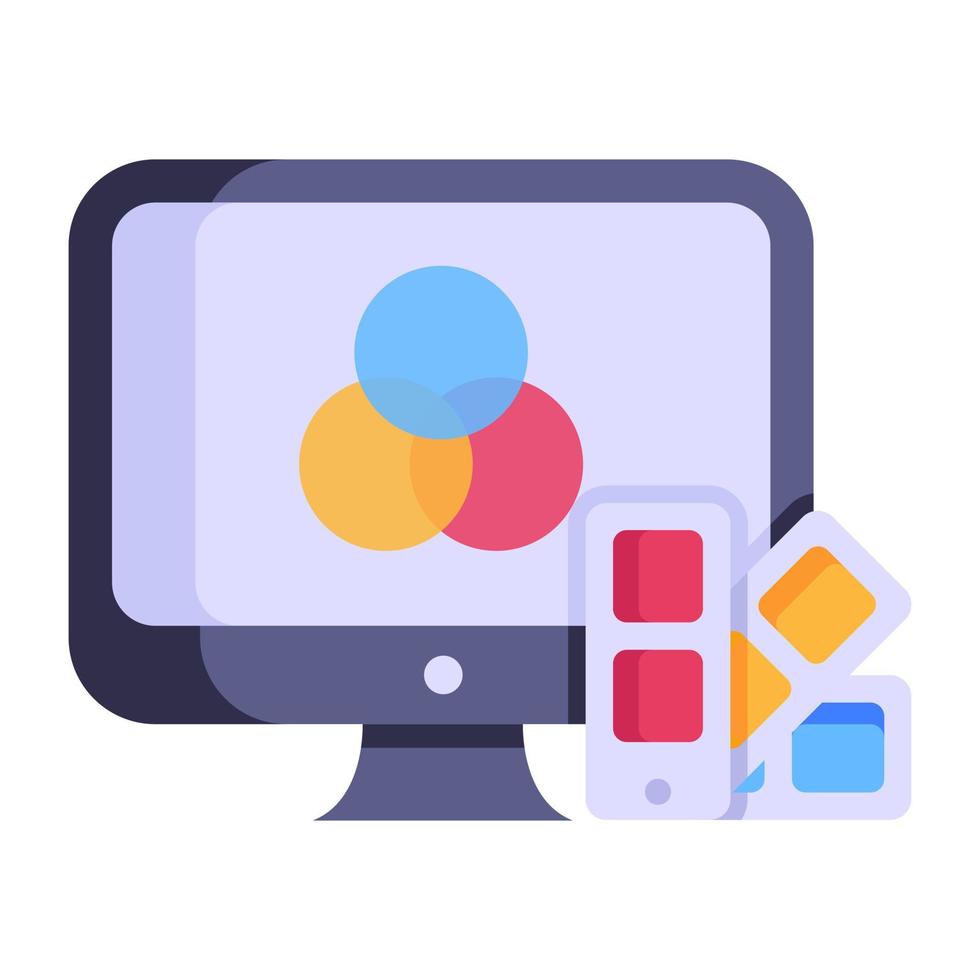 Online painting software flat icon, editable vector