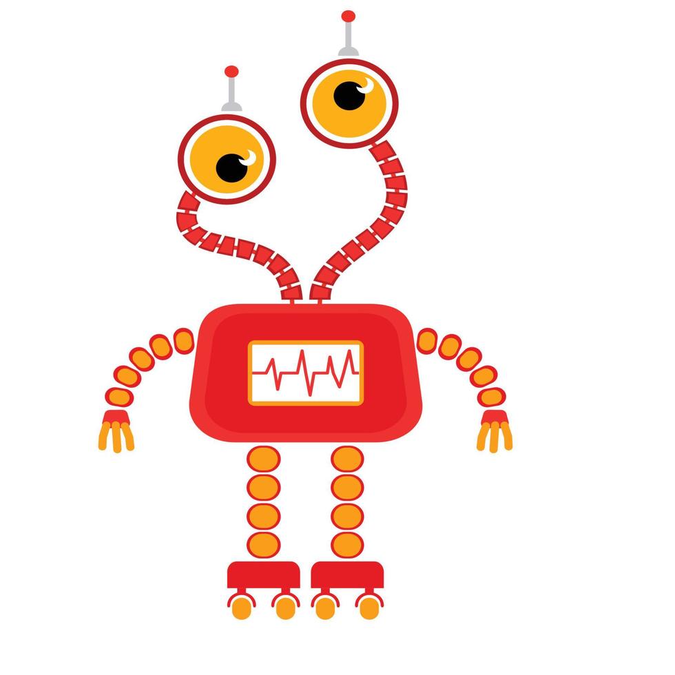 Cute chat bot cartoon, conversation robot vector