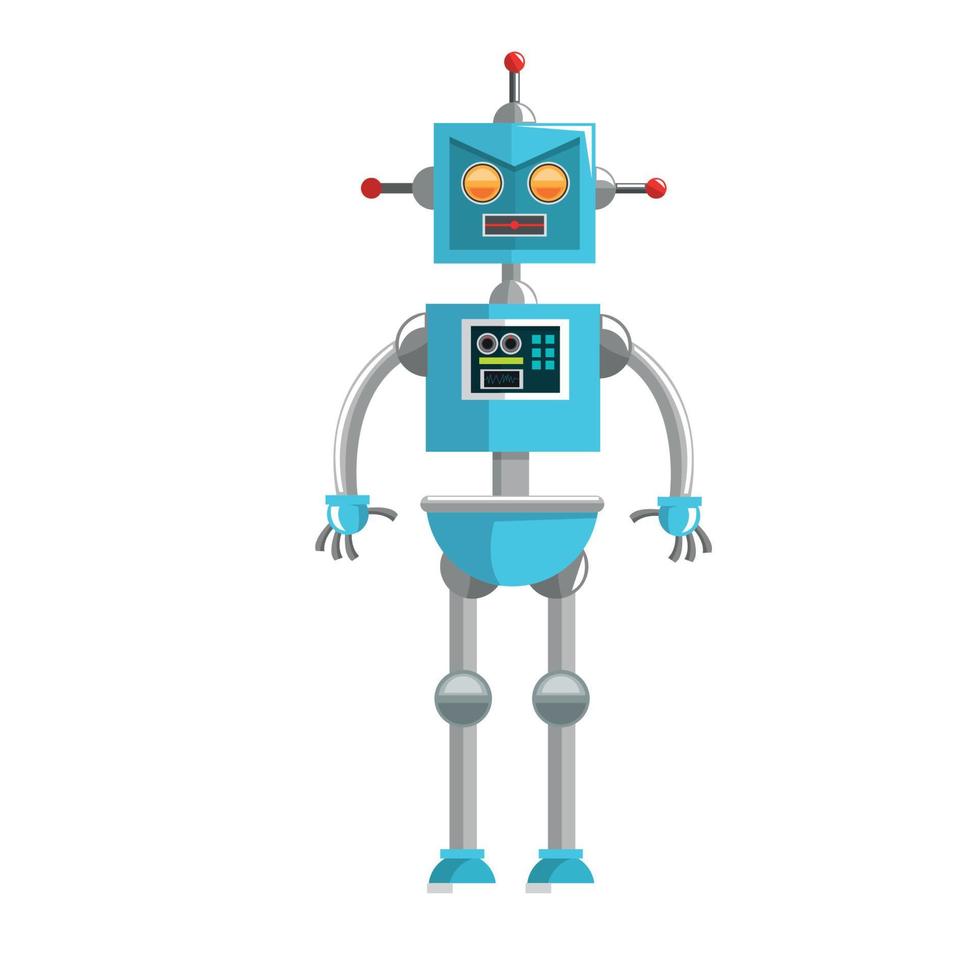 Cute chat bot cartoon, conversation robot vector