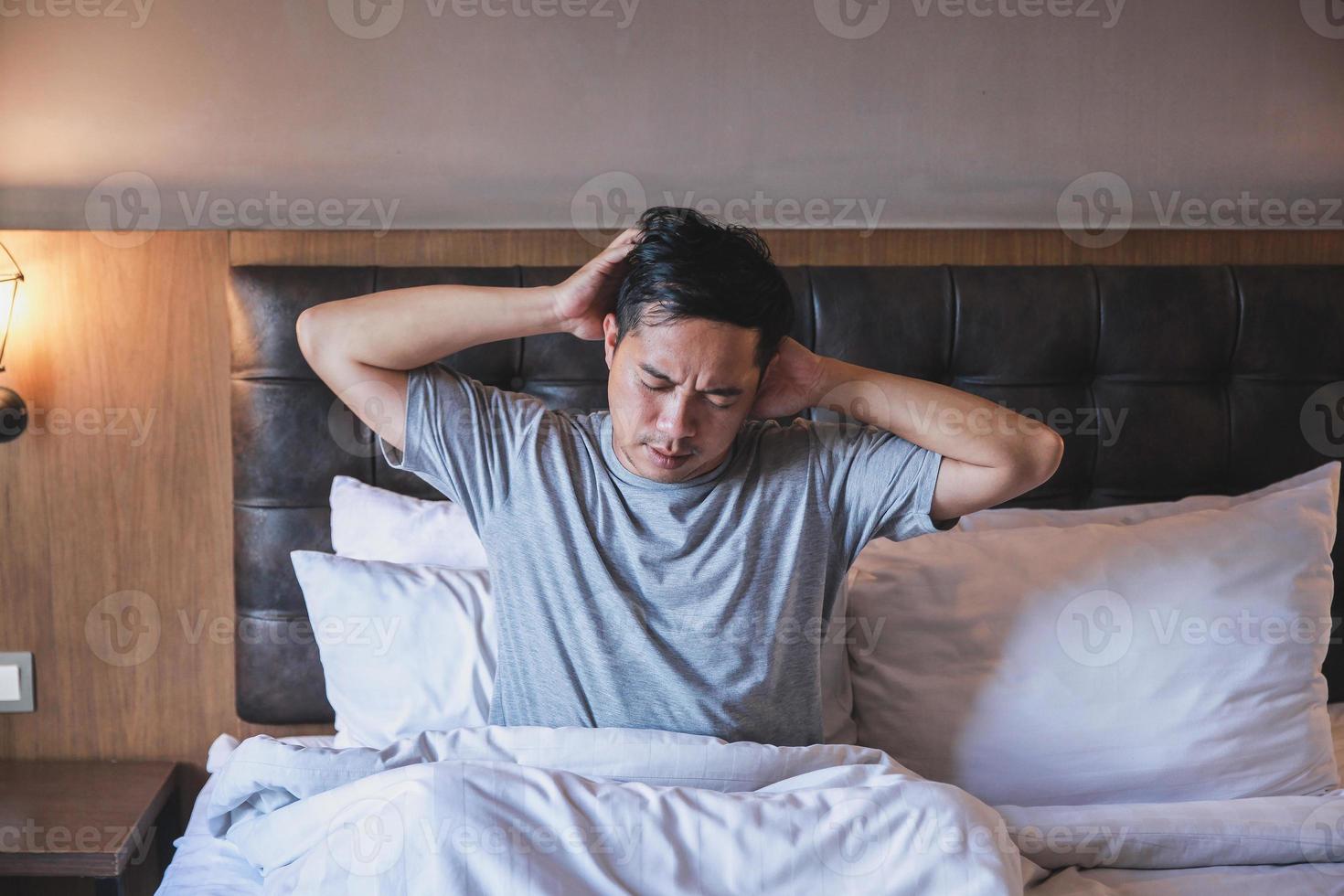 Delirious people when sleeping on the bed 6403925 Stock Photo at Vecteezy