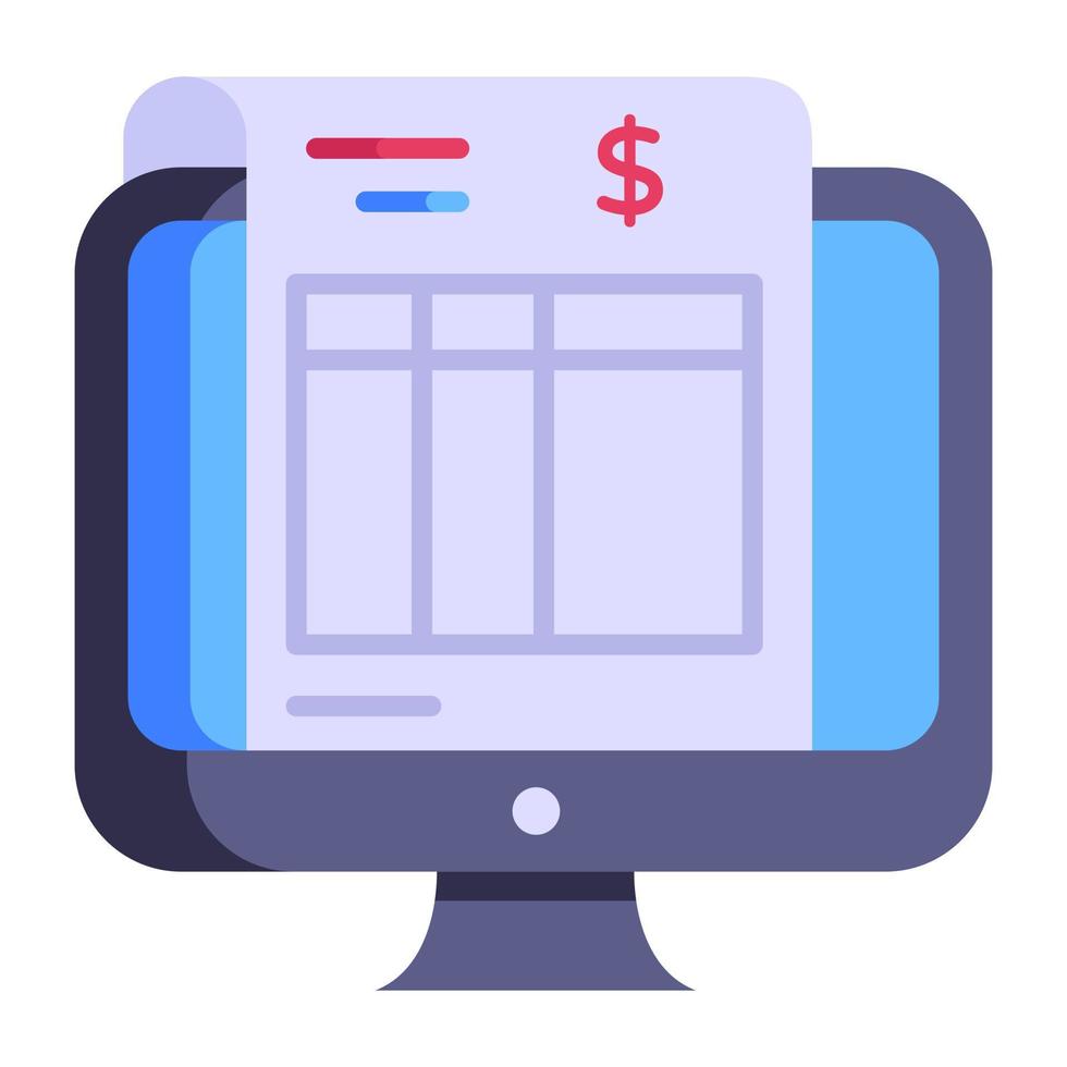 Icon of financial report in modern flat style vector