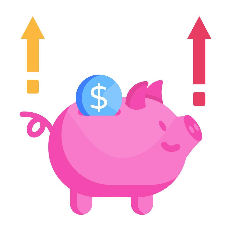 un icono de diseño plano de crecimiento de ahorros vector