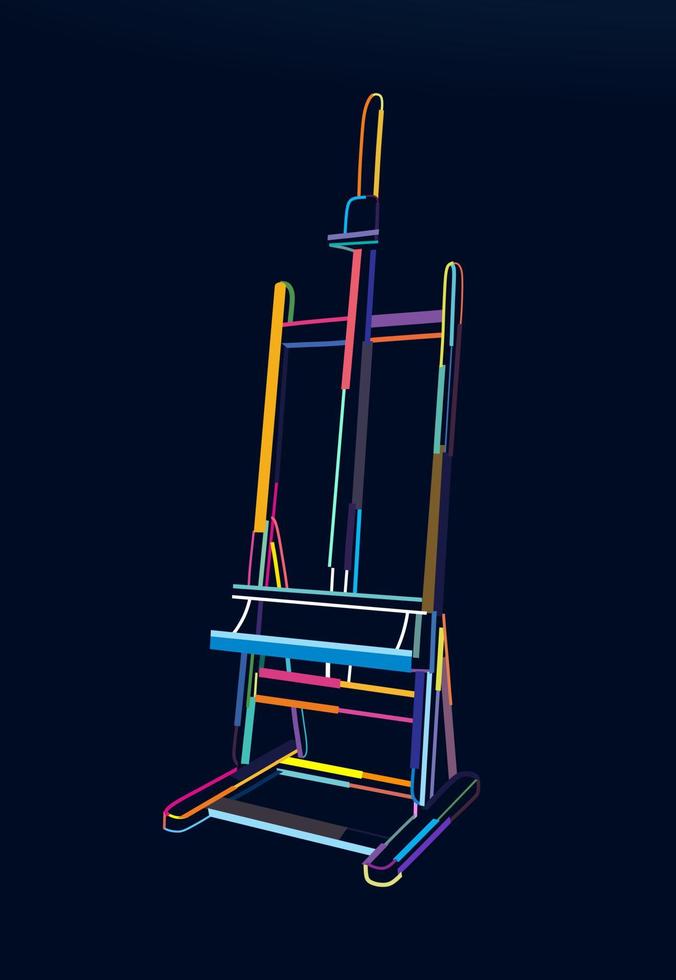 Abstract easel for painting from multicolored paints. Colored drawing. Vector illustration of paints