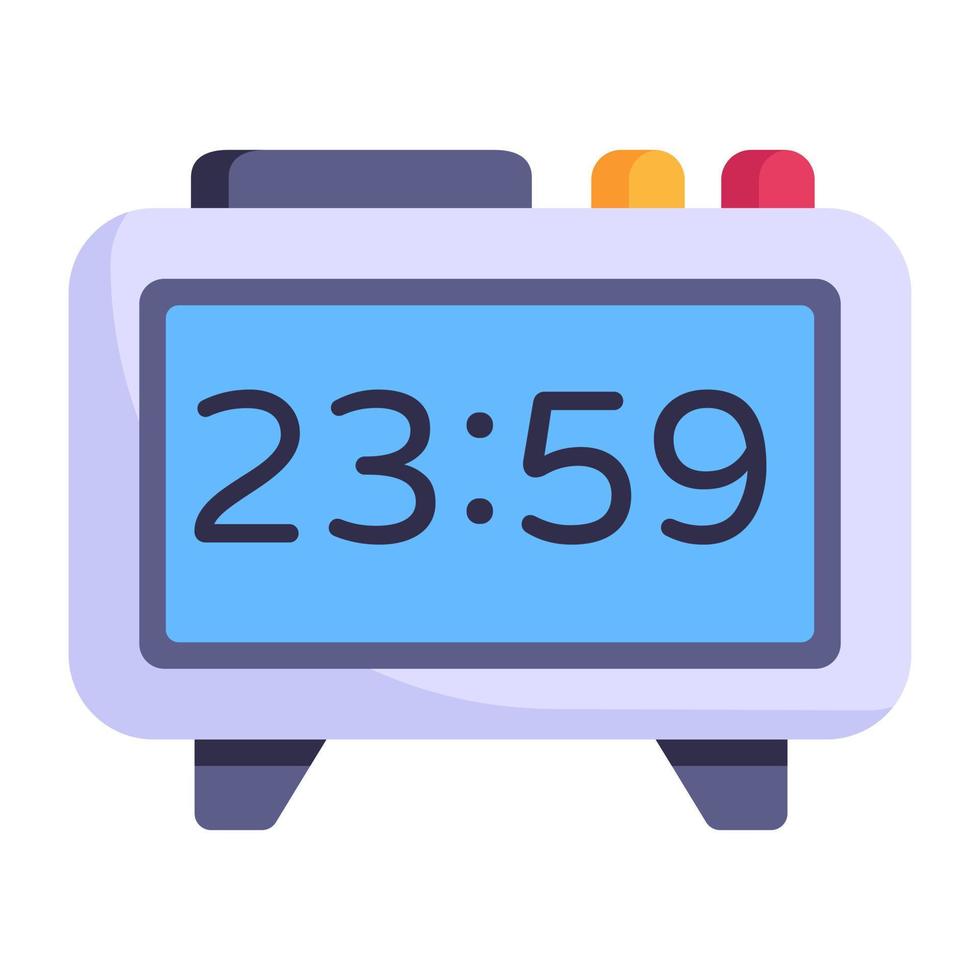 icono de reloj digital en diseño plano vector