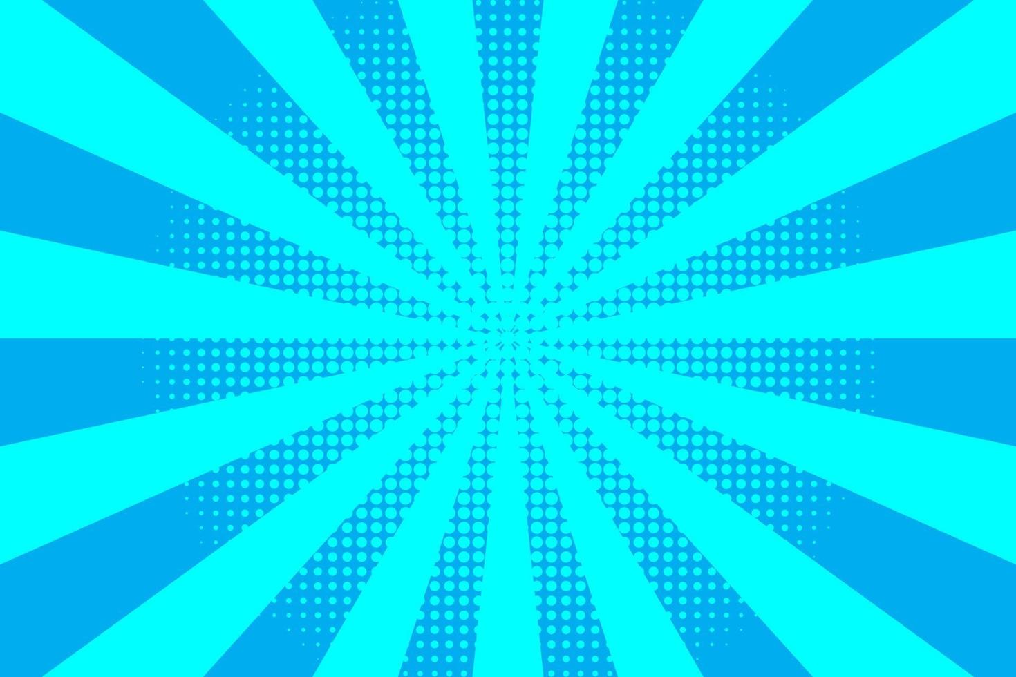 Flat blue comic style background with halftone vector