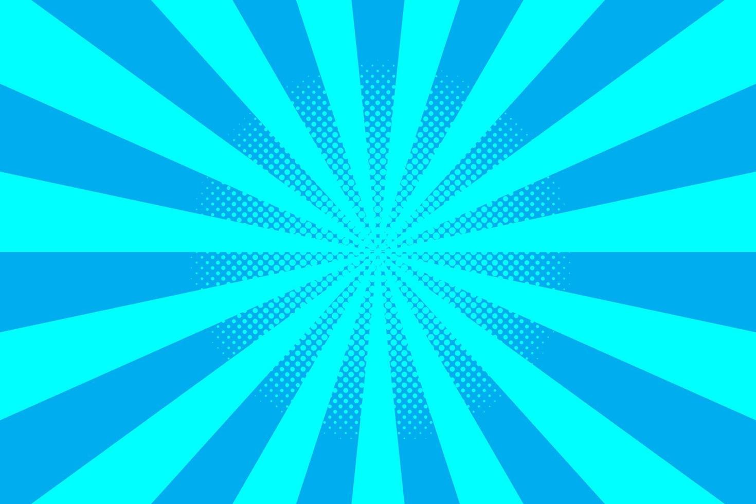 Flat blue comic style background with halftone vector