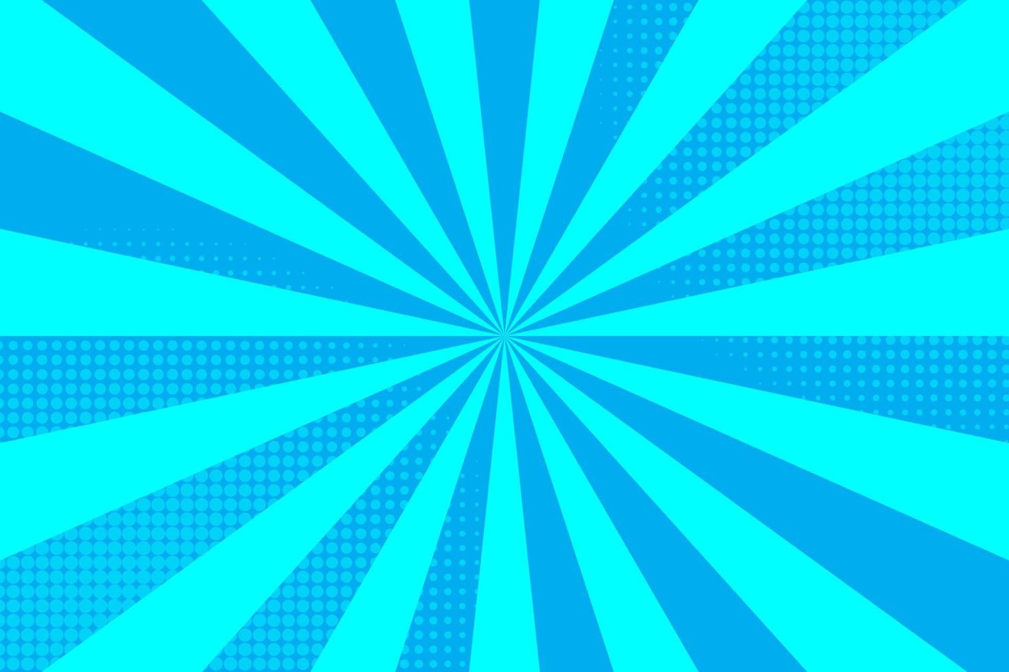 Flat blue comic style background with halftone vector