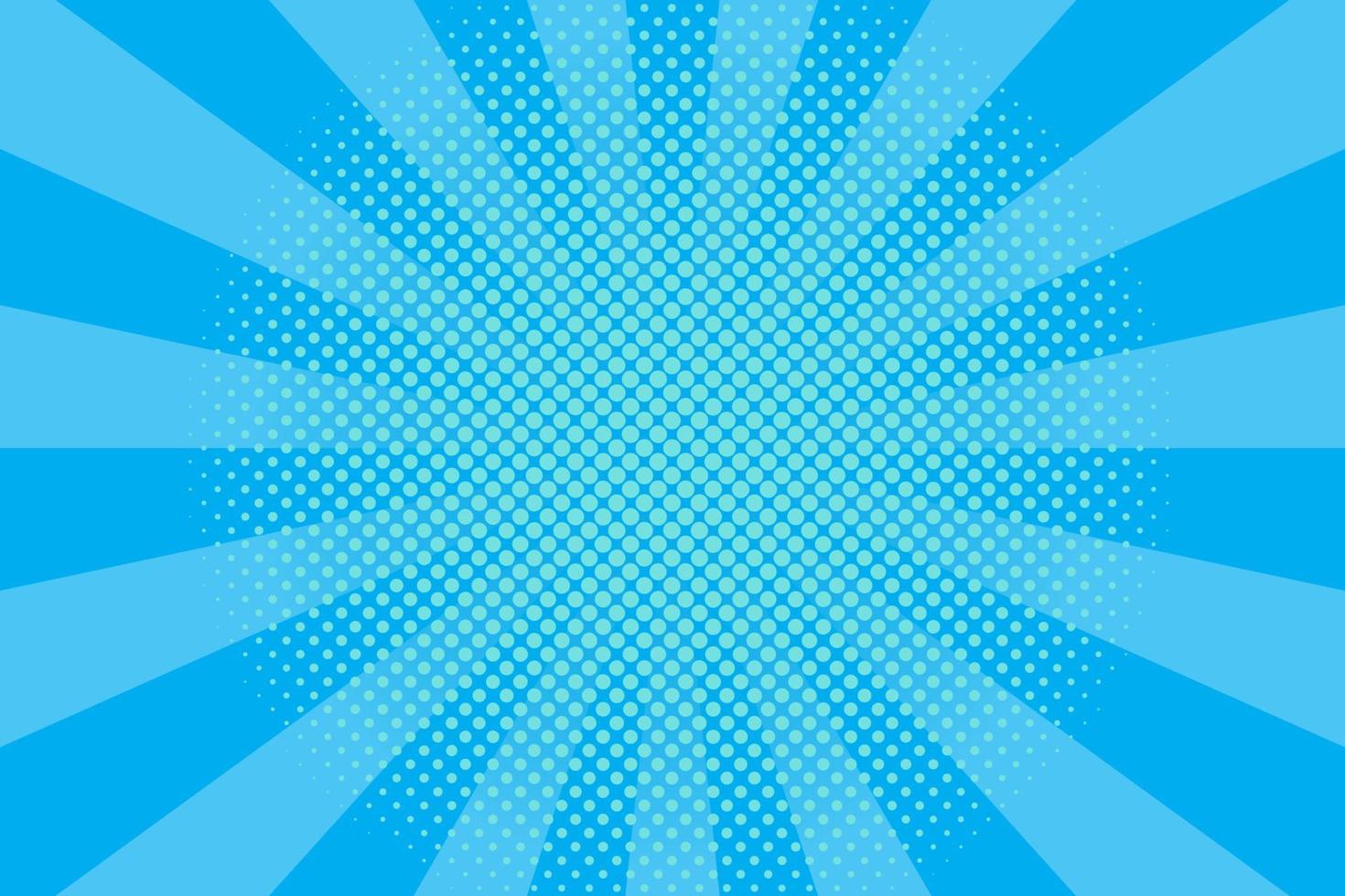 Flat blue comic style background with halftone vector