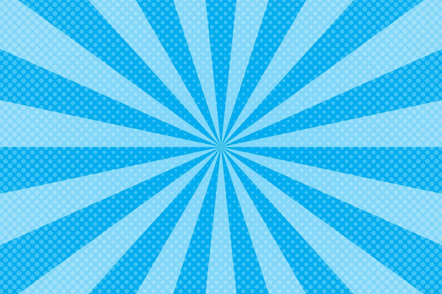 Flat blue comic style background with halftone vector