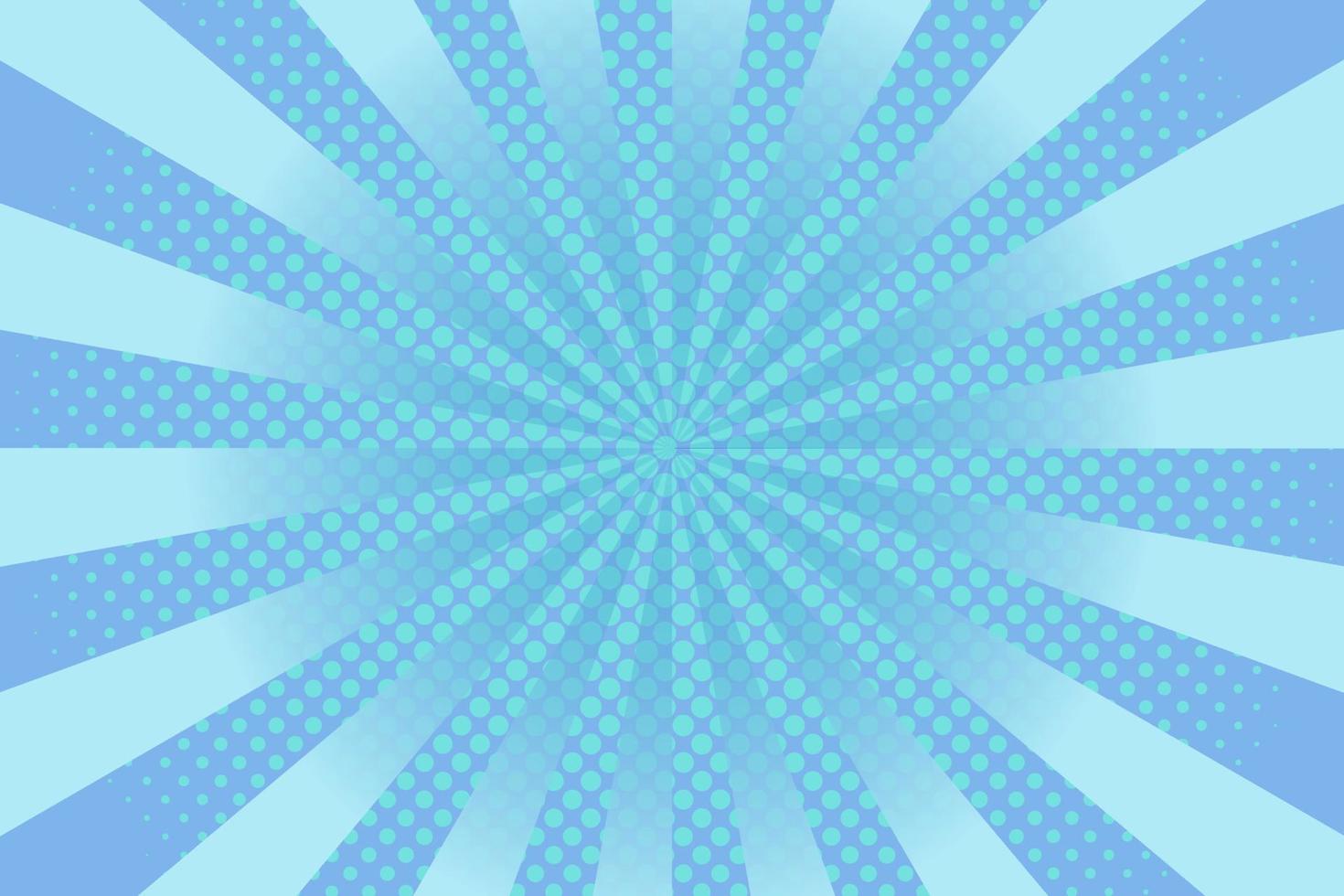 Flat blue comic style background with halftone vector