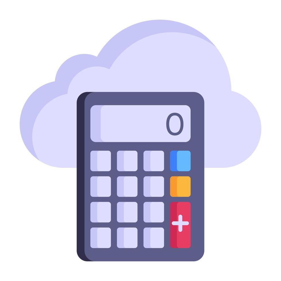 Editable flat icon of business accounting, calculator with business report vector