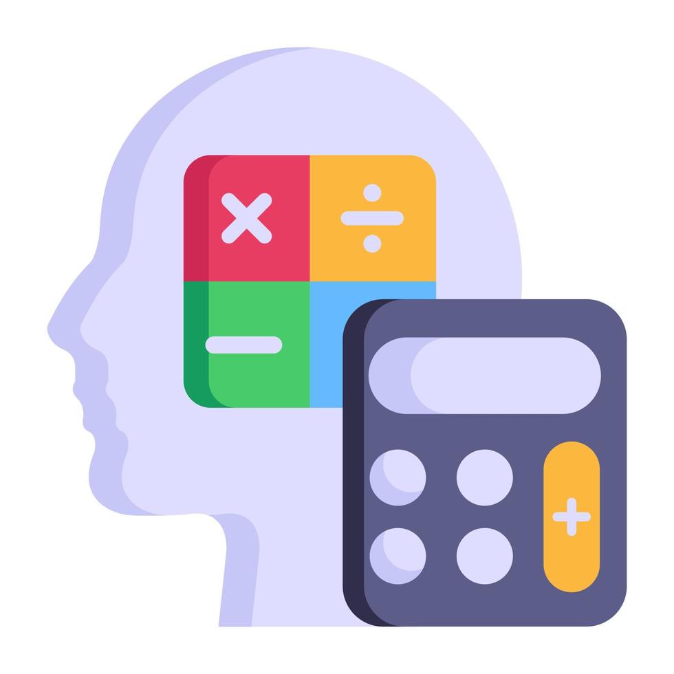 Editable flat icon of business accounting, calculator with business report vector