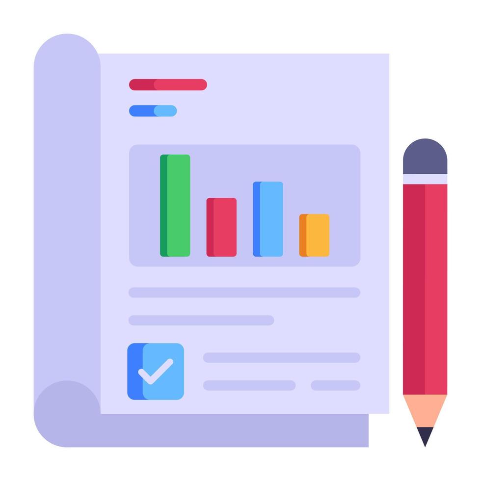 Icon of financial report in modern flat style vector