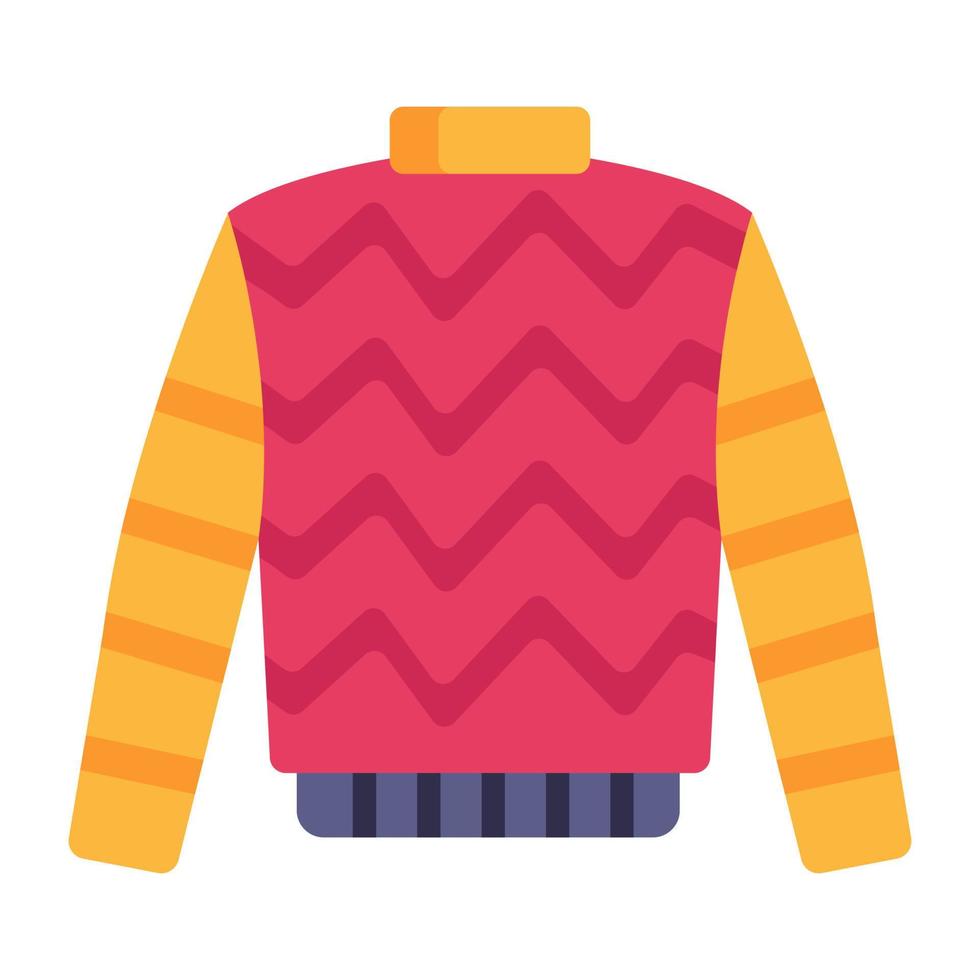 A turtleneck jumper flat icon vector