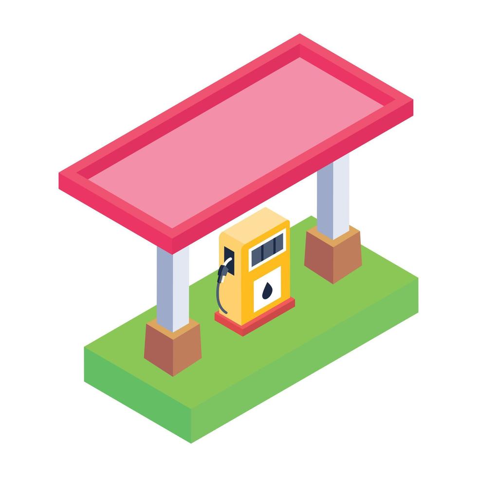 Petrol pump in isometric style icon vector