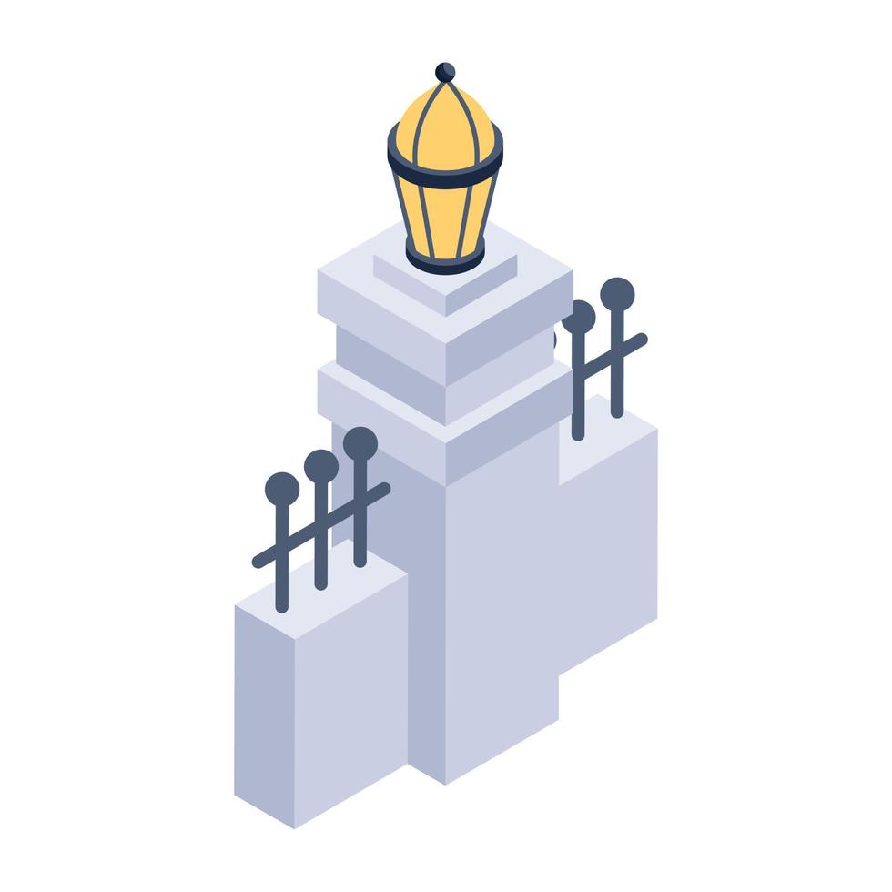 Garden light isometric design icon, editable vector