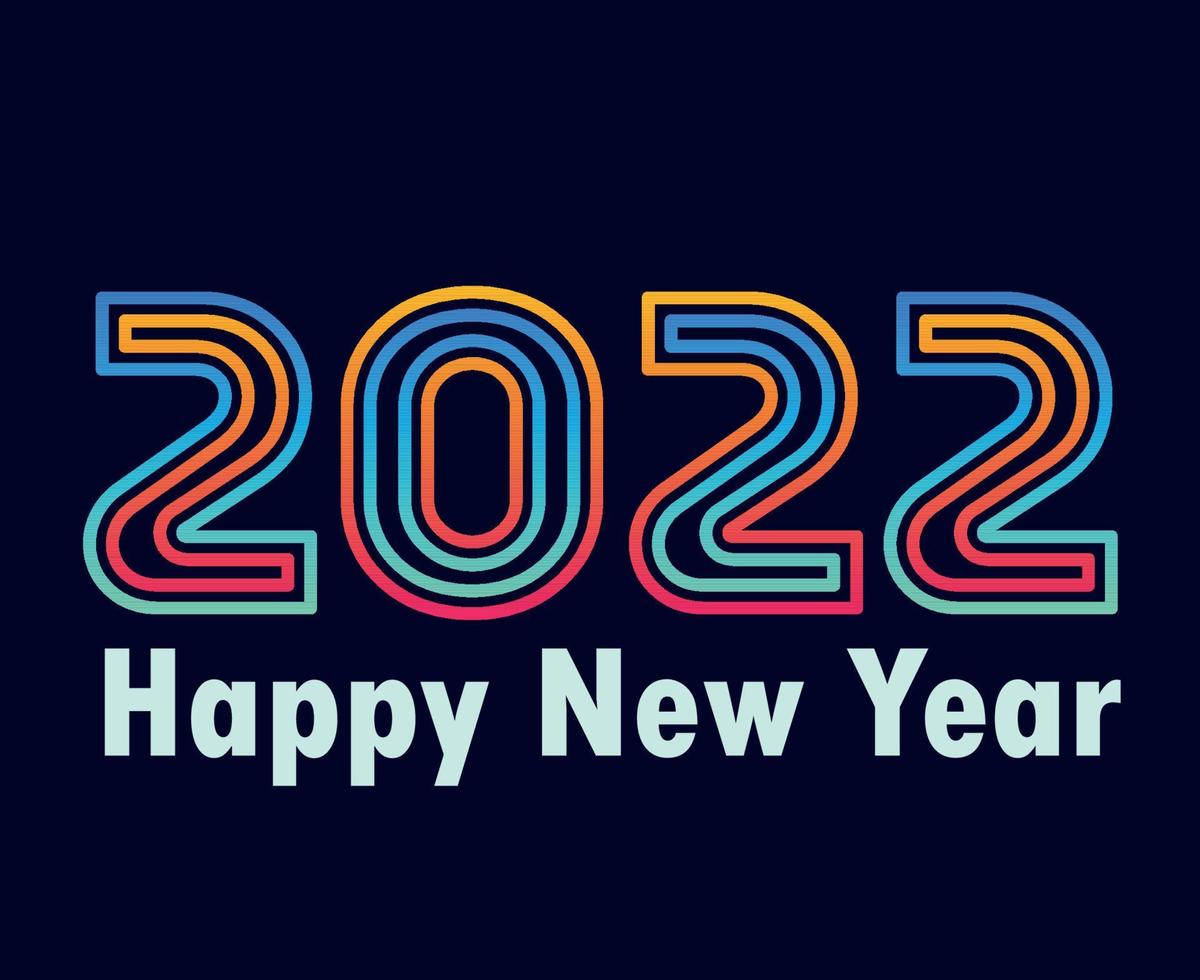 Abstract Happy New Year 2022 Design Vector Colorful