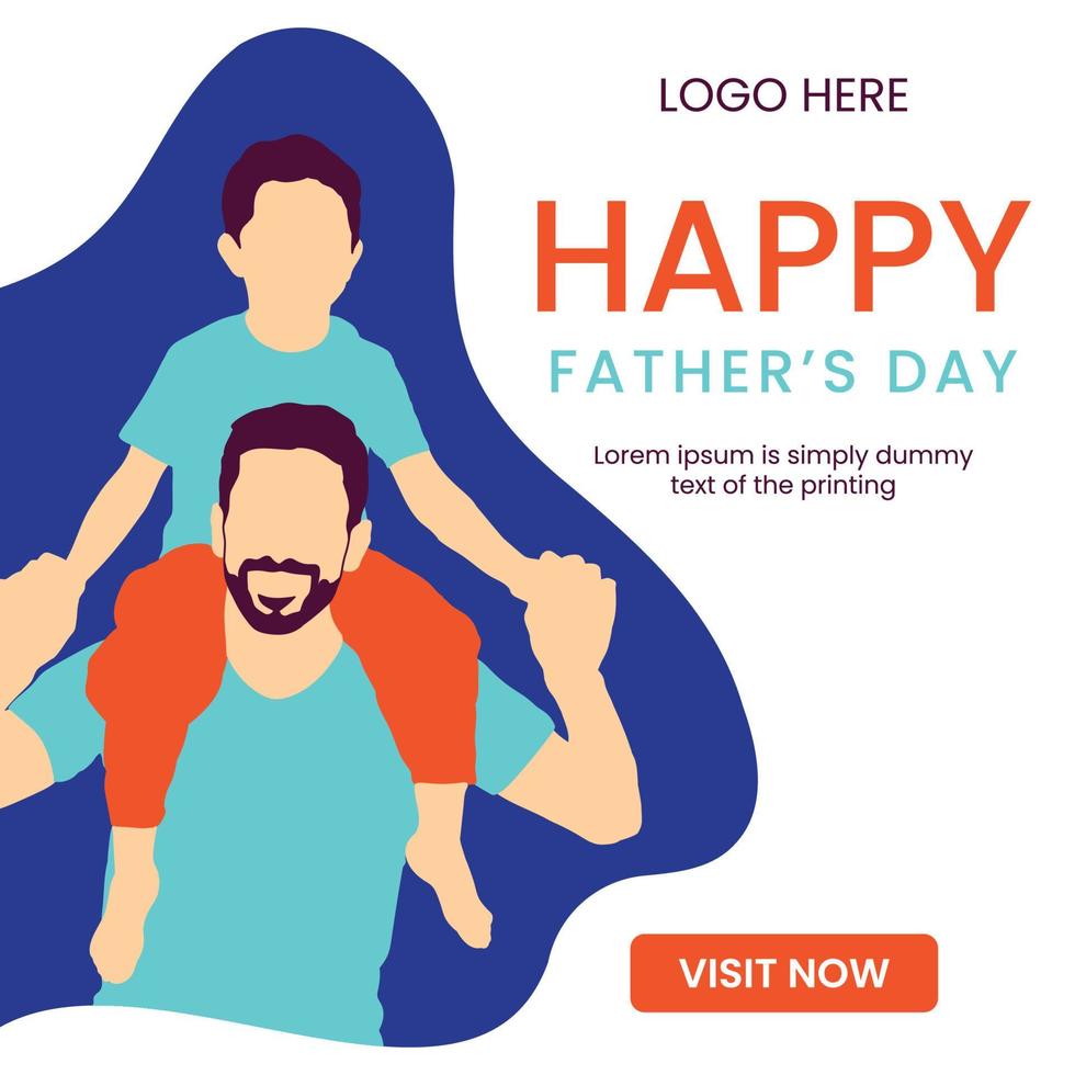 Happy Fathers Day Social media Design vector