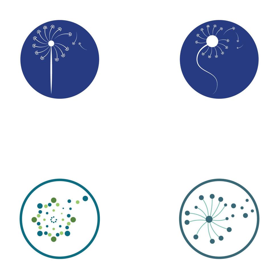 Dandelion flower logo vector template icon background