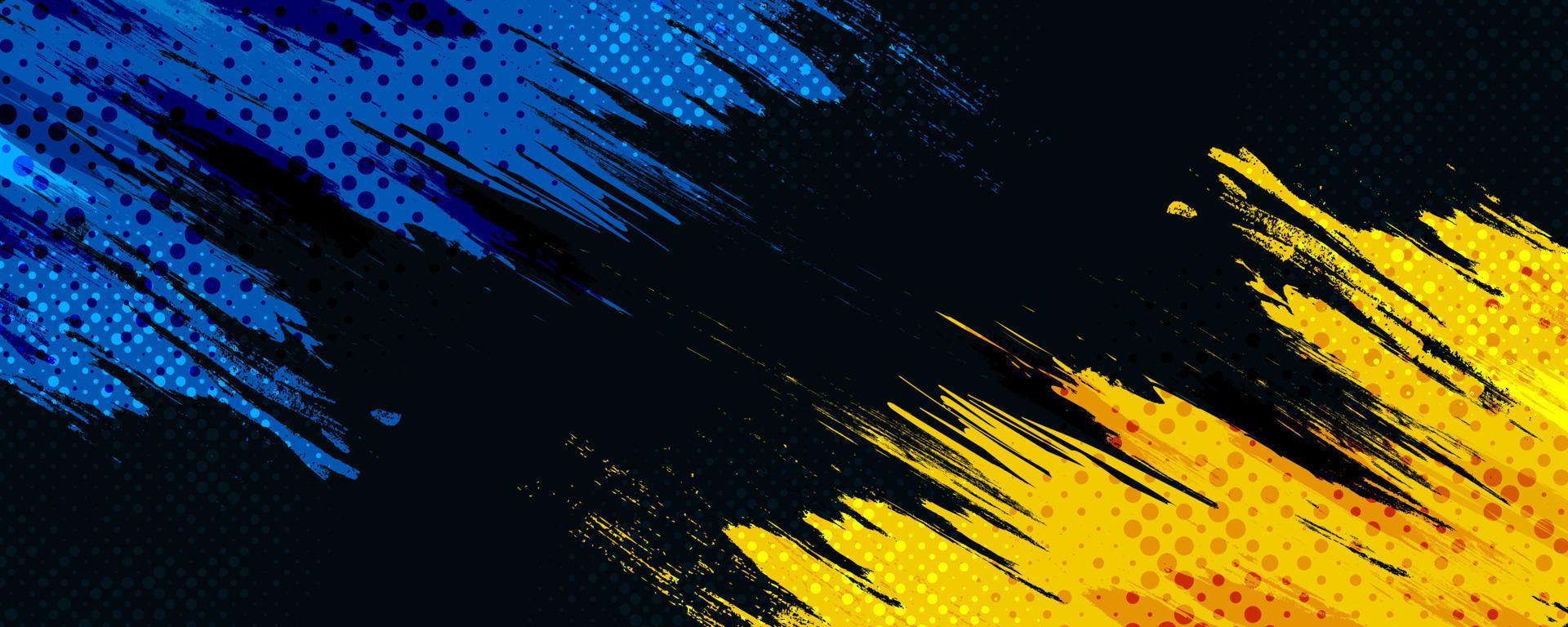 Ukraine Flag with Brush Concept. Flag of Ukraine in Grunge and Halftone Style vector