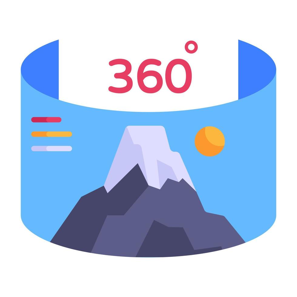 Flat icon of panorama landscape with editable facility vector