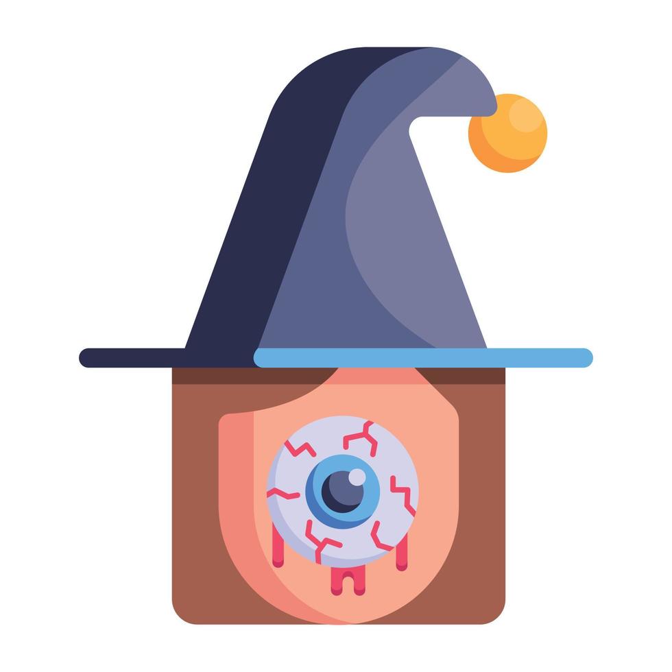 diseño de vector plano de ojo de halloween, bruja