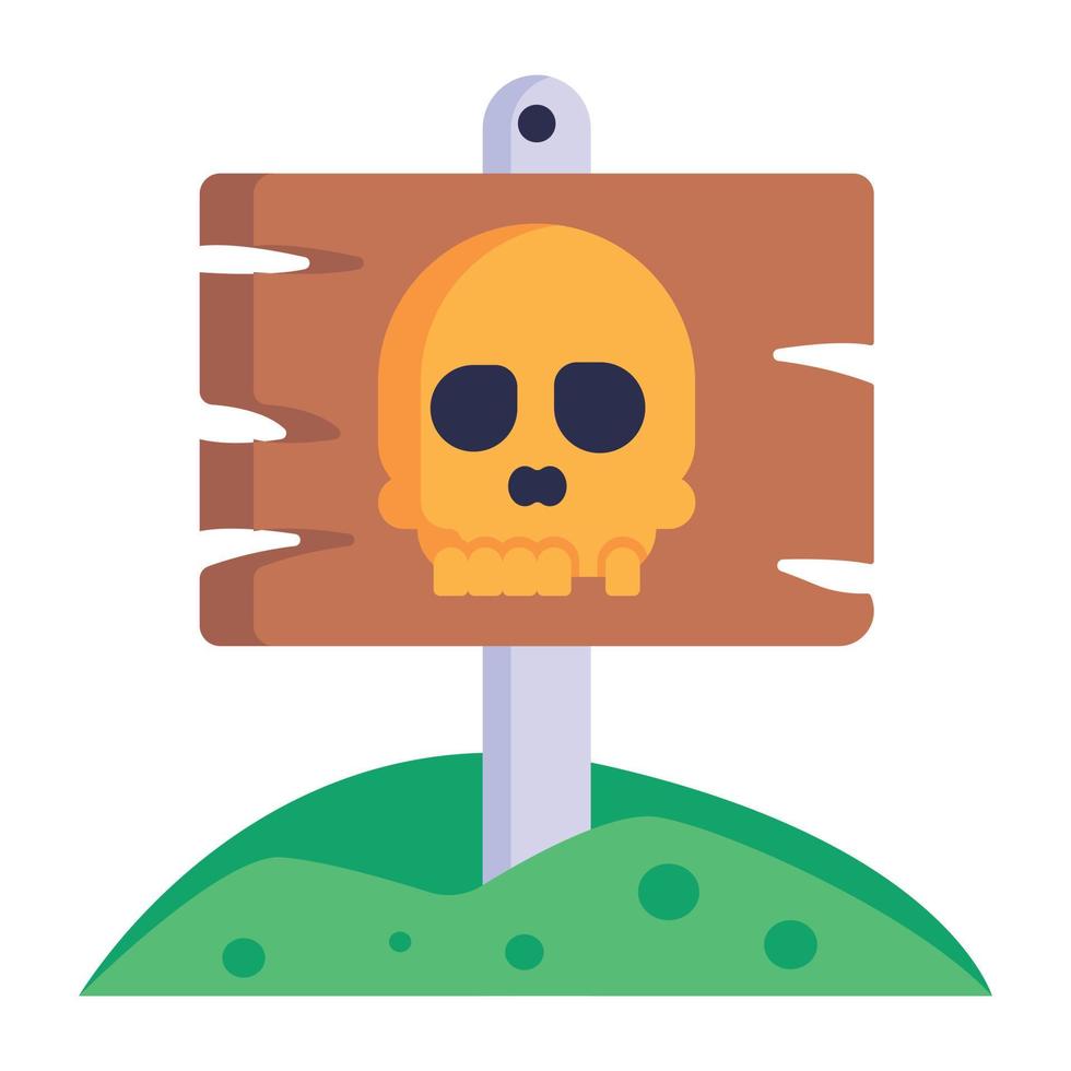 A scary halloween board flat icon vector