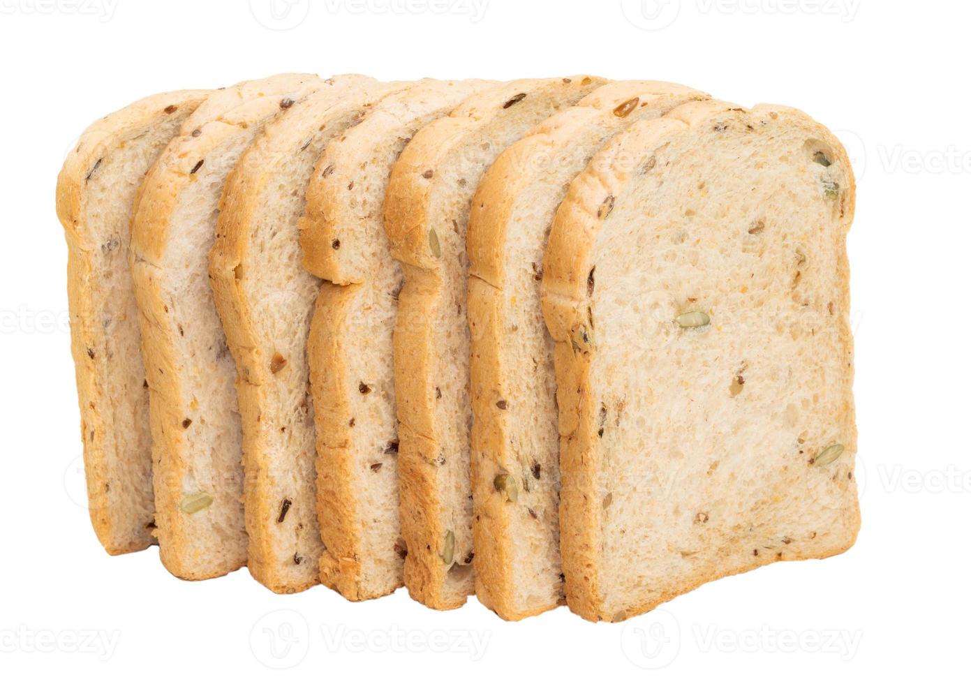 Whole wheat bread loaf slice have rice grain photo