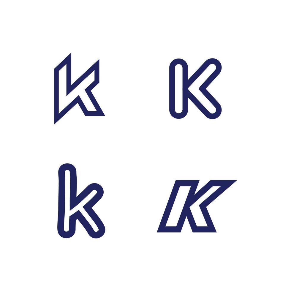 diseño de icono de conjunto de letras y logotipo k concepto de fuente de letra k vector de logotipo comercial y diseño empresa inicial