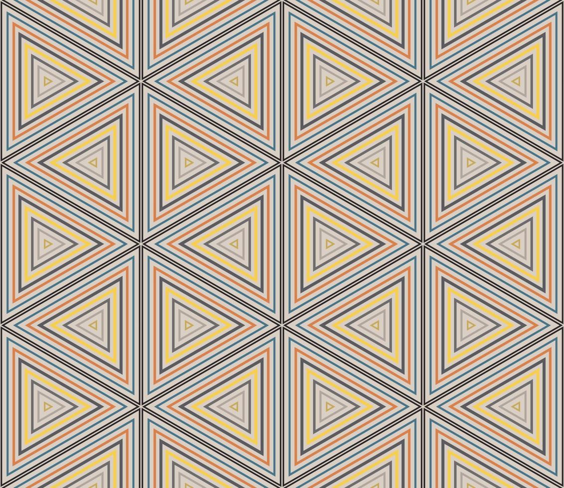 Abstract fantasy thin line hexagon, triangle geometric seamless pattern. Creative mosaic, tile background. vector