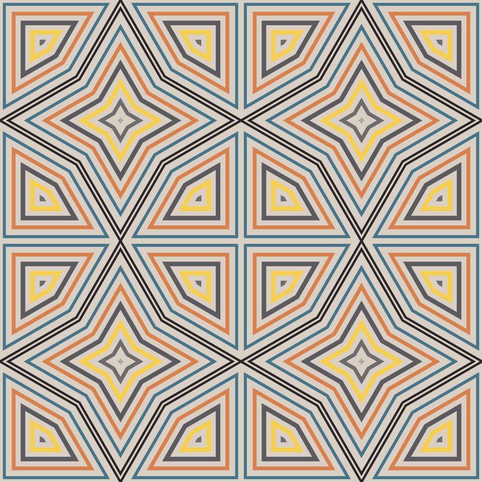 Abstract fantasy thin line hexagon, triangle geometric seamless pattern. Creative mosaic, tile background. vector