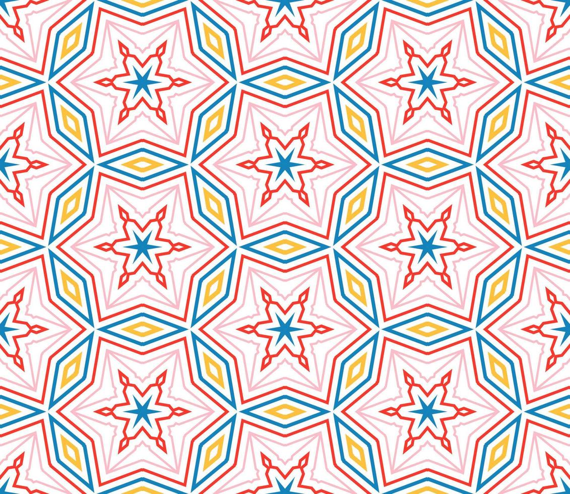 Abstract fantasy thin line hexagon, triangle geometric seamless pattern. Creative mosaic, tile background. vector