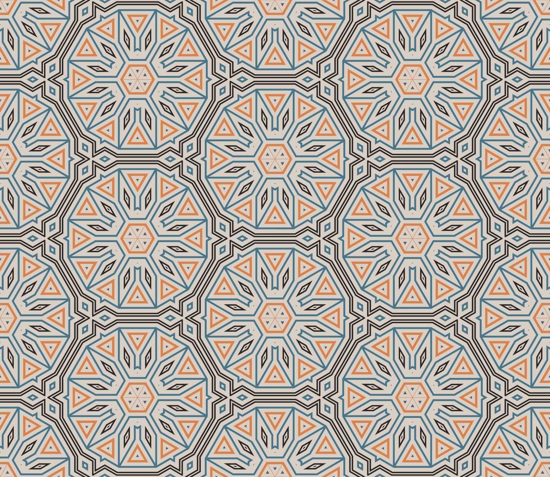 Abstract fantasy thin line hexagon, triangle geometric seamless pattern. Creative mosaic, tile background. vector
