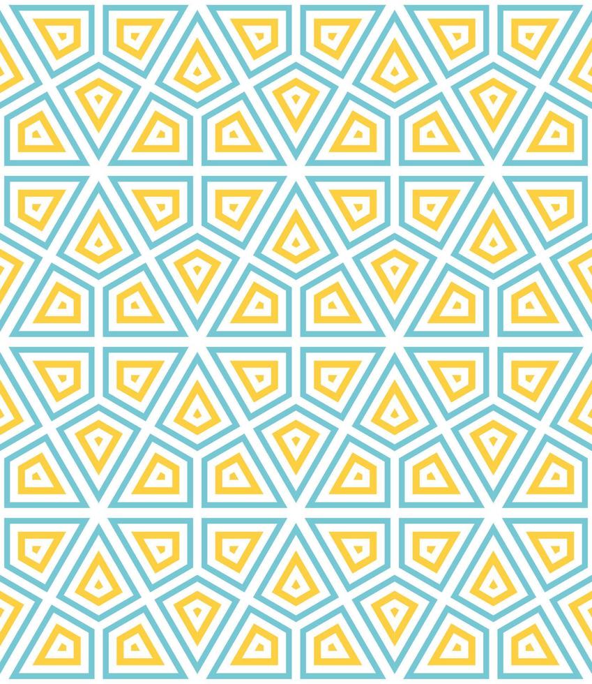 Abstract fantasy thin line hexagon, triangle geometric seamless pattern. Creative mosaic, tile background. vector