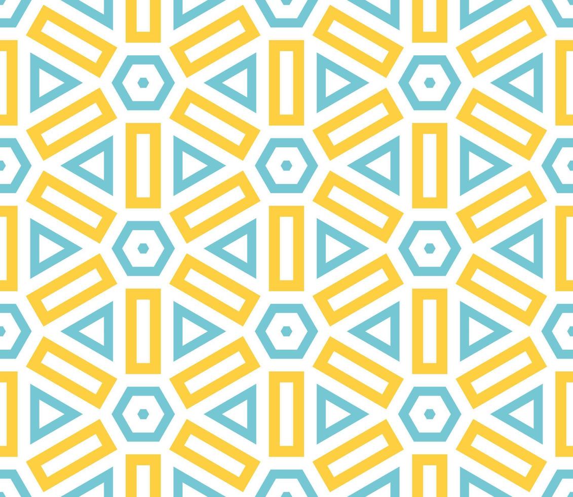Abstract fantasy thin line hexagon, triangle geometric seamless pattern. Creative mosaic, tile background. vector