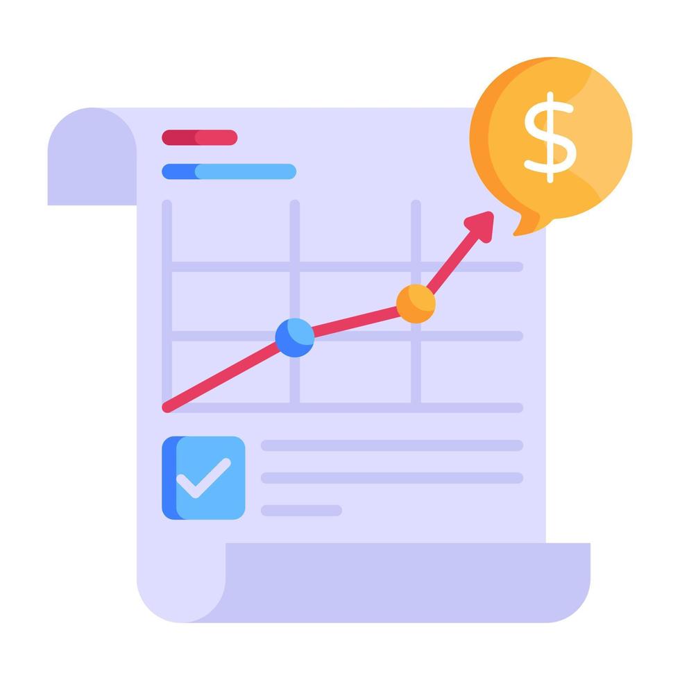 Icon of financial report in modern flat style vector