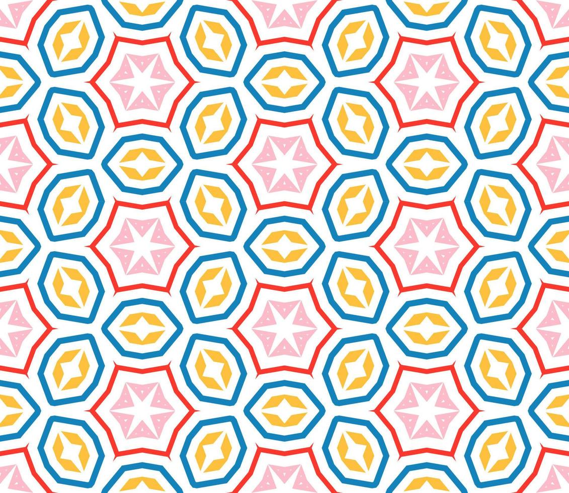 Abstract fantasy thin line hexagon, triangle geometric seamless pattern. Creative mosaic, tile background. vector