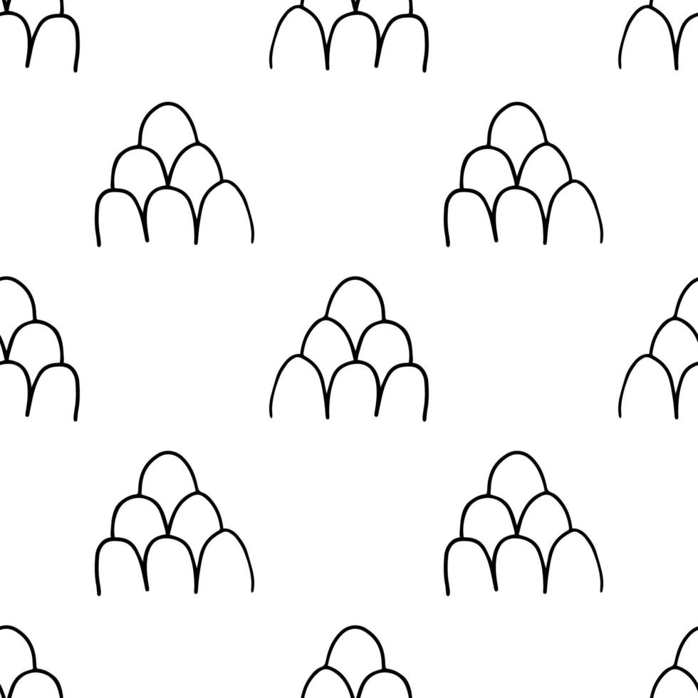 Cute abstract doodle arches, rainbows seamless pattern. Hand drawn geometric background. Round shapes. vector
