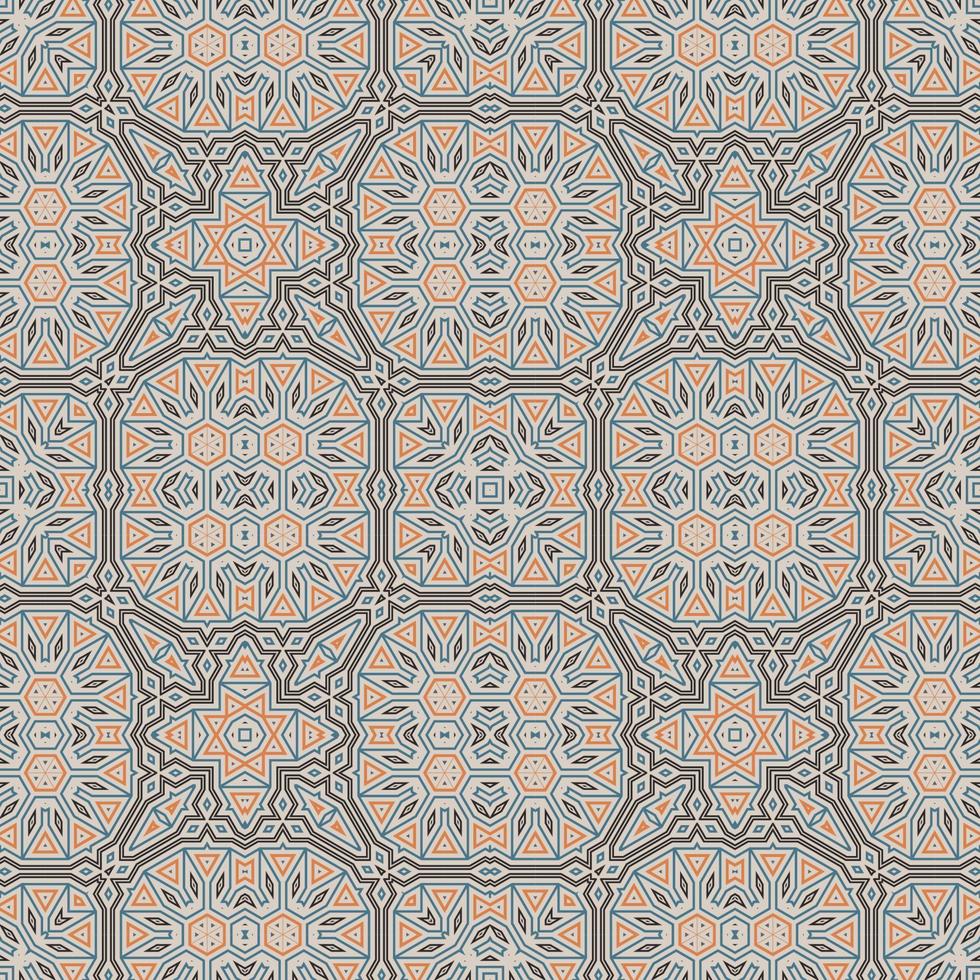 hexágono de línea delgada de fantasía abstracta, patrón geométrico triangular sin costuras. mosaico creativo, fondo de mosaico. vector
