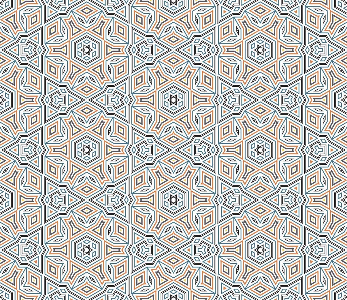 Abstract fantasy thin line hexagon, triangle geometric seamless pattern. Creative mosaic, tile background. vector