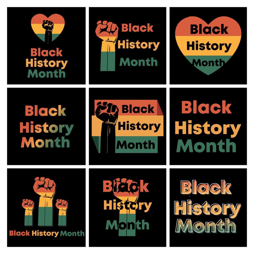 Black History month creative design template download vector