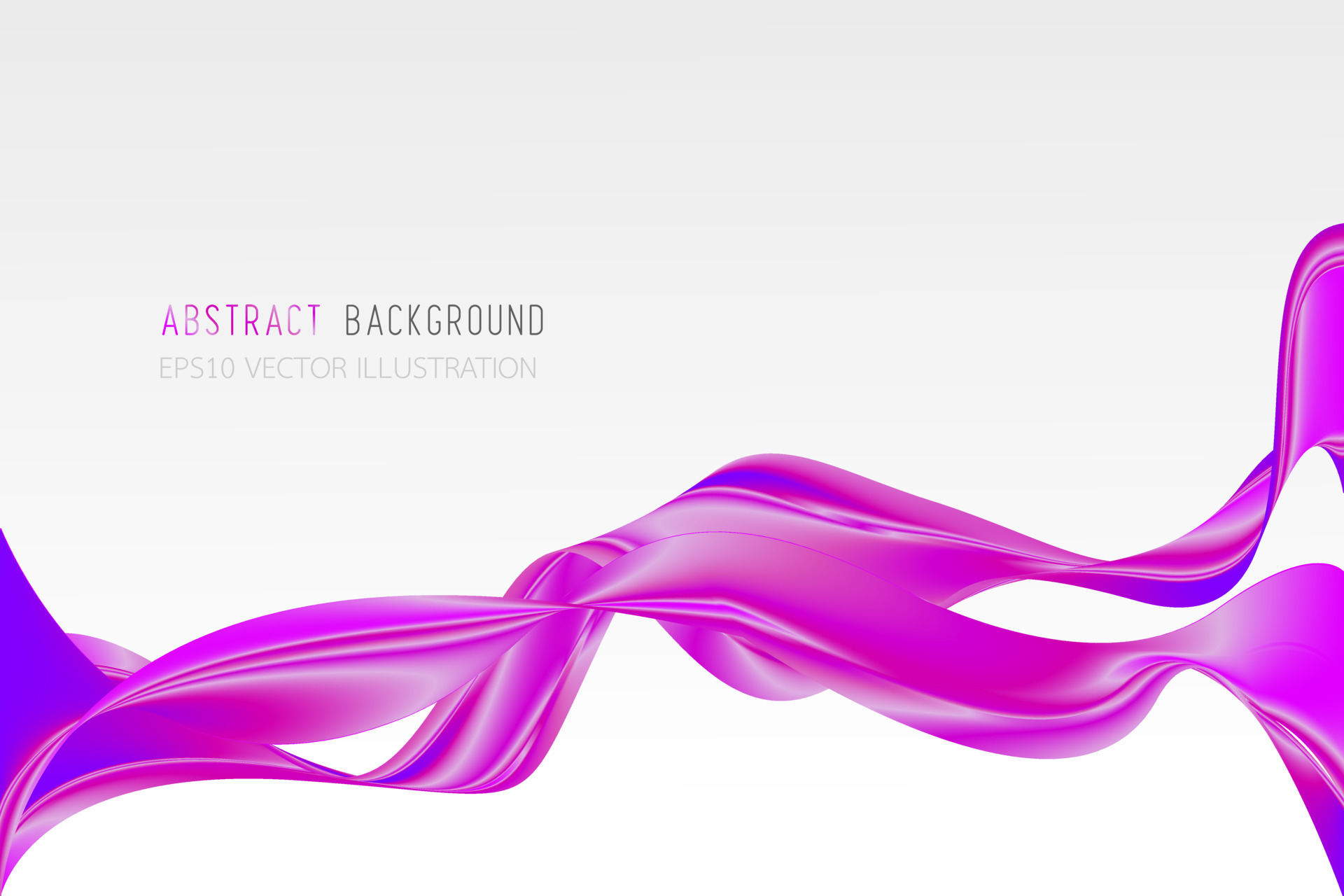 Abstract purple pink color wave design element on white background