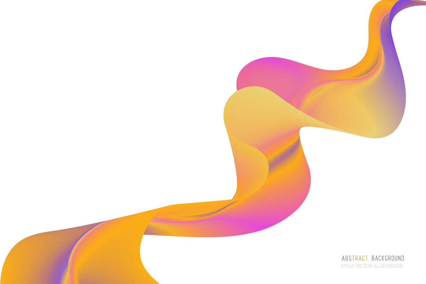 Abstract yellow colorful wave design element on white background. Vector illustration