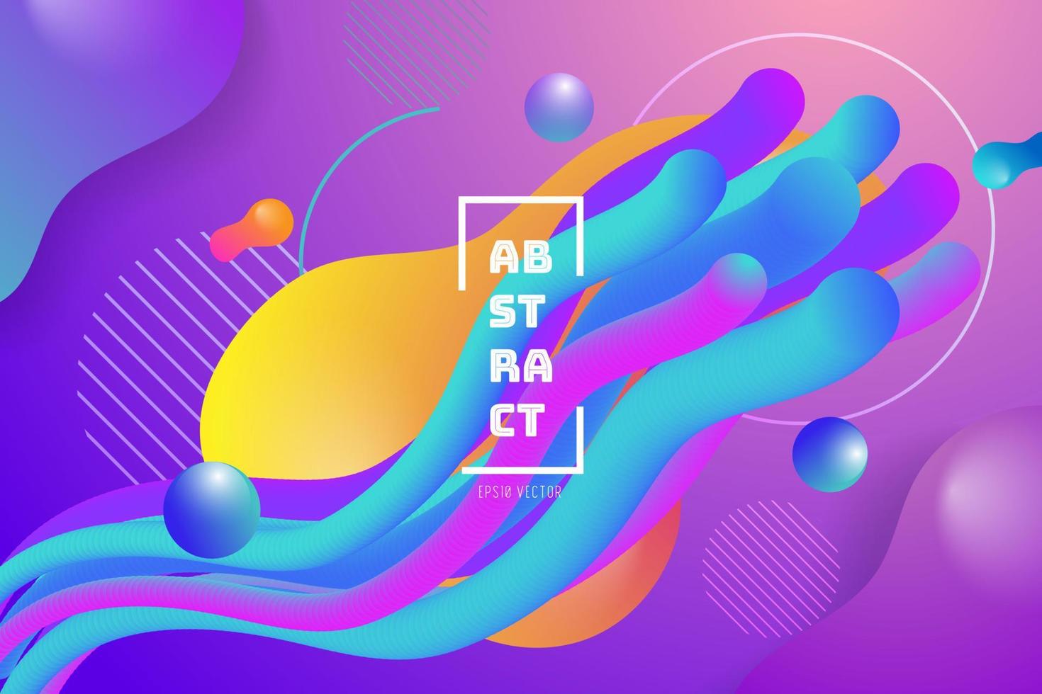 Colorful abstract geometric background design. Modern curve liquid color with fluid shapes composition. Cool background for web landing template, poster or banner. Vector illustration